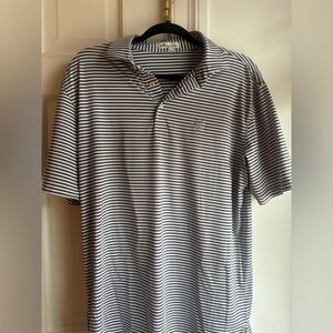 Peter Millar San Francisco Course Men’s Golf Polo - Gray and White Striped - M